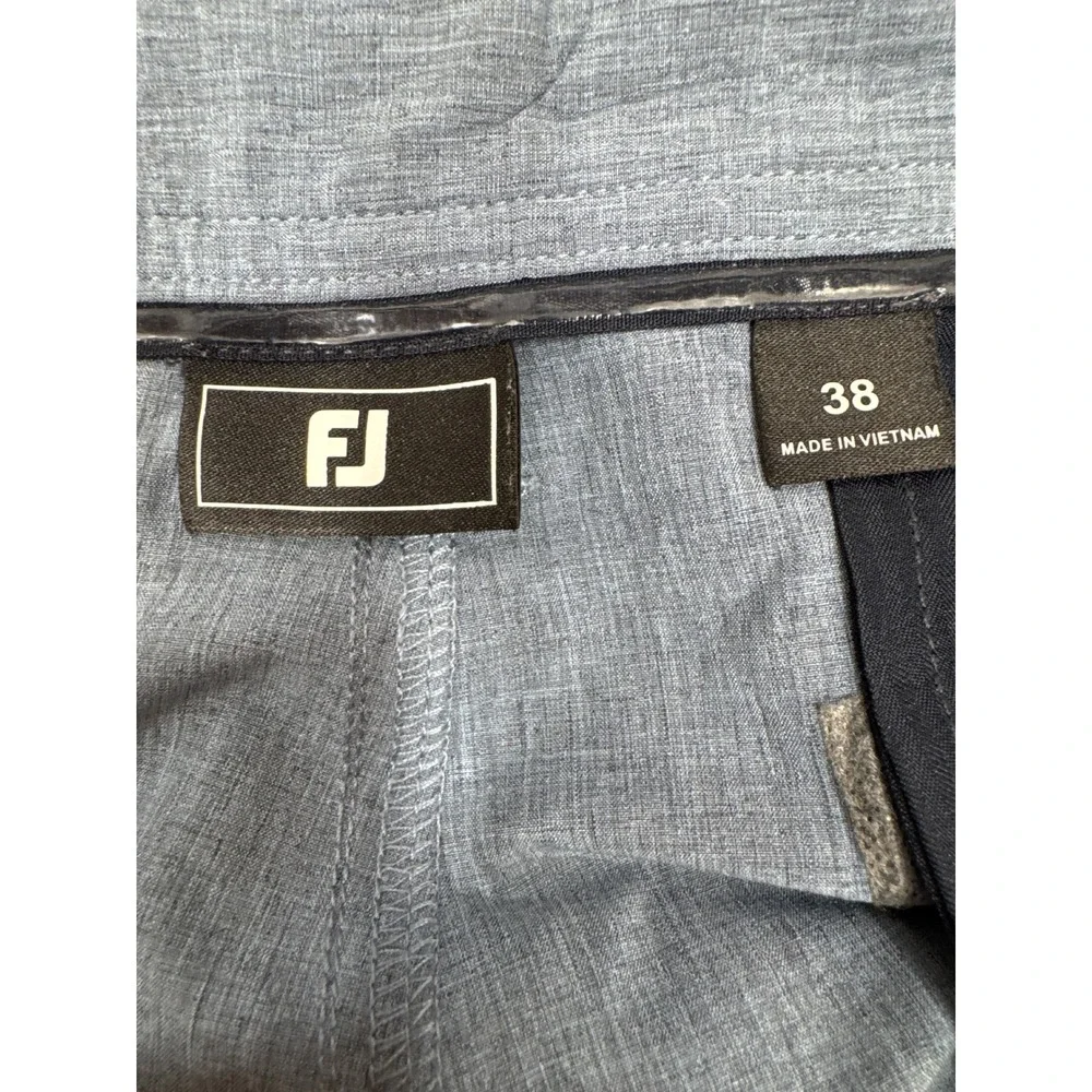 FootJoy Mens 38 Golf Shorts Heather Blue Performance Stretch Flat Front FJ